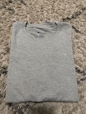 Champion Heather Gray Short Sleeve Crew Tee with Chest C Logo